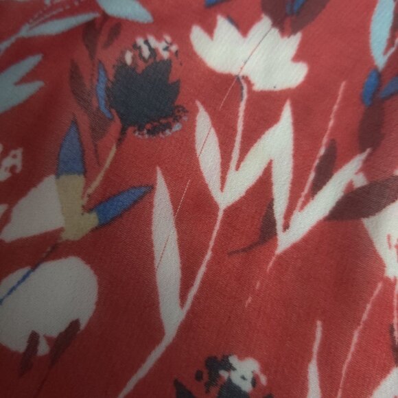 Christin Michaels Skirt Floral Tiered Mini Summer Flirty Red Blue White Size M - Picture 7 of 7